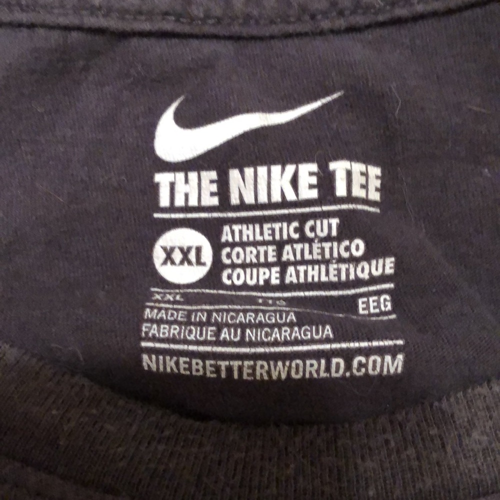 Nike Block T-Shirt Men's xxl Short Sleeve Crew Neck Graphic Logo Black - Picture 4 of 4